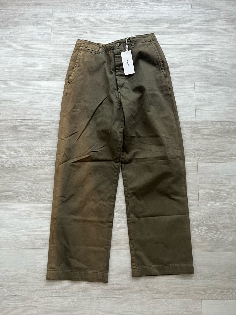 Buck Mason Army Green Cotton Twill Chino Pants Size 29 NWT Straight Leg